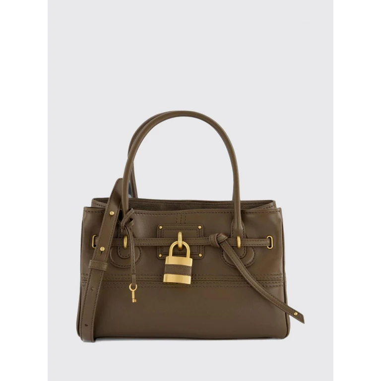 CHLOÉ Paddington Handbag in Calf Leather with Padlock and Removable Shoulder Strap (CH26WS823S6020U)