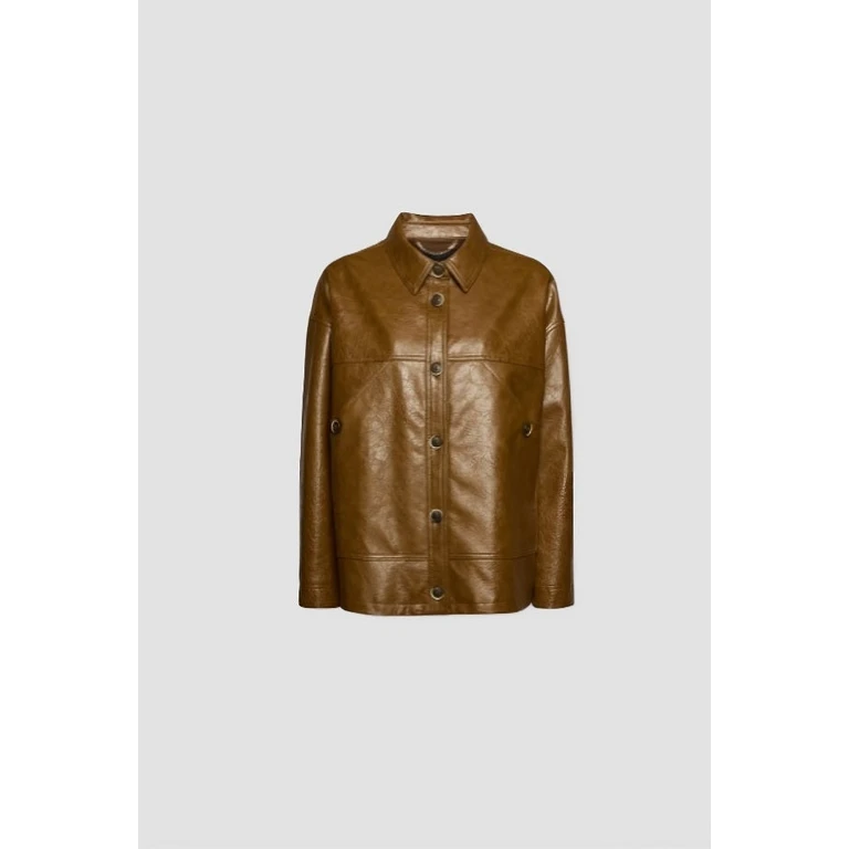 shirt jacket woman olive green