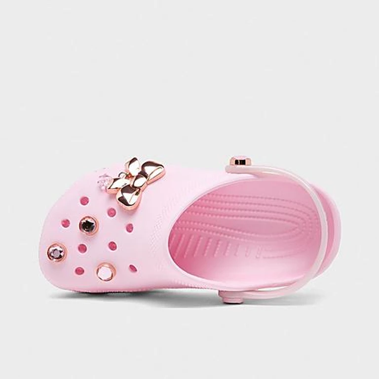 Girls' Little Kids Bling Bow Classic Clog Shoes in Pink Milk Size: 1.0