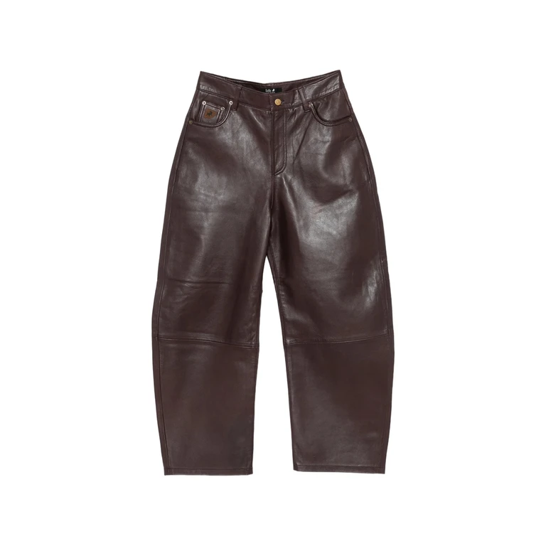 Wide-leg Leather Trousers