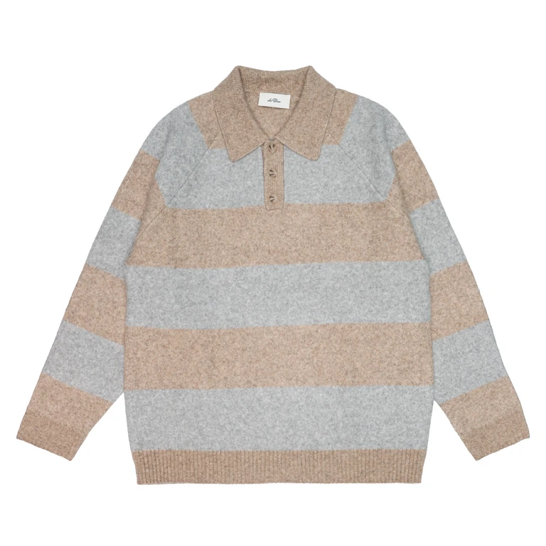 Men Les Deux Striped Melange Knitted