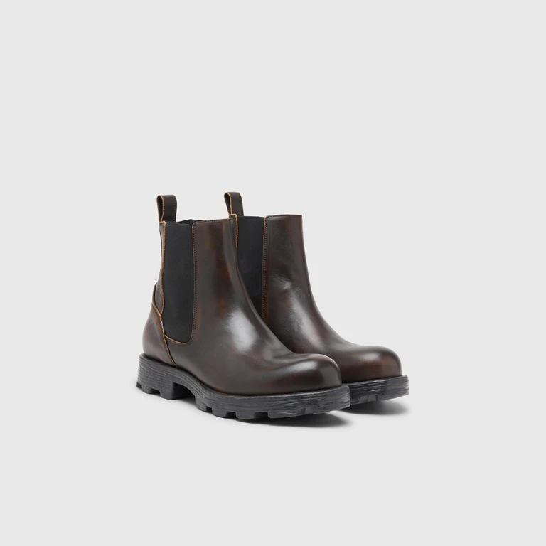 D-Hammer-Chelsea boots in brushed leather - Boots - Man - Brown