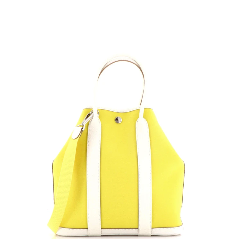 Garden File Tote Toile and Leather 28