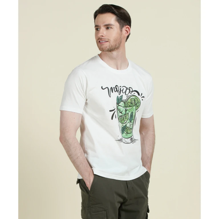 White Mojito Print T-Shirt
