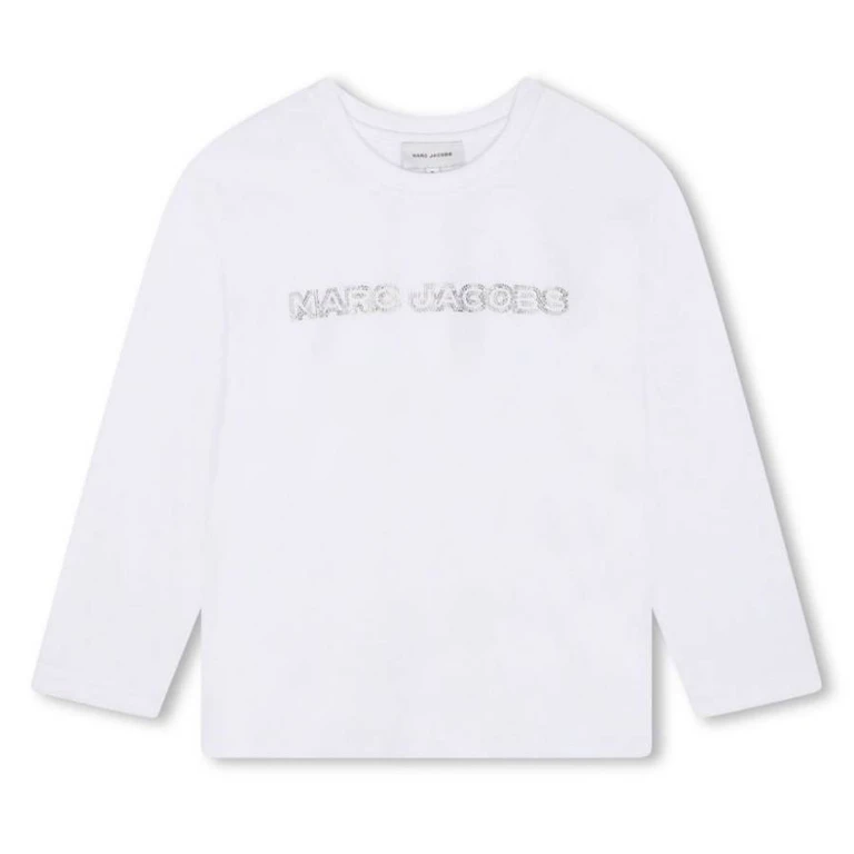 Girls Rhinestone Logo Long-Sleeved T-Shirt