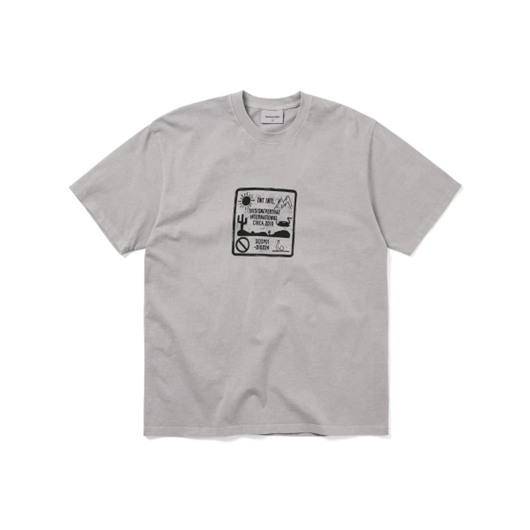 Caution Sign Tee Grey