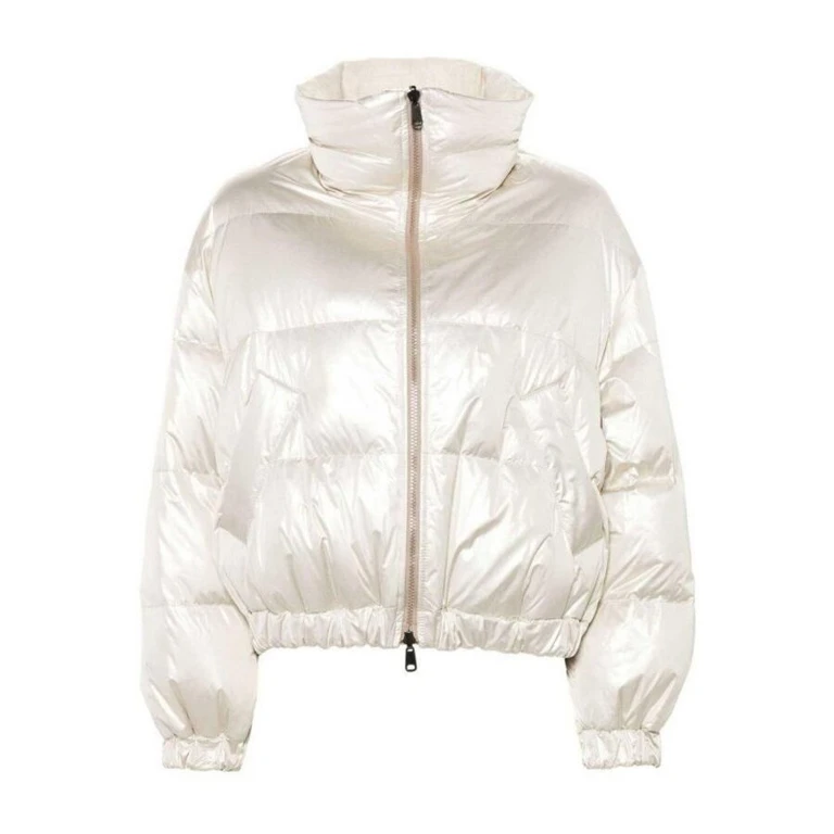Women's Platinum High Collar Puffer Jacket