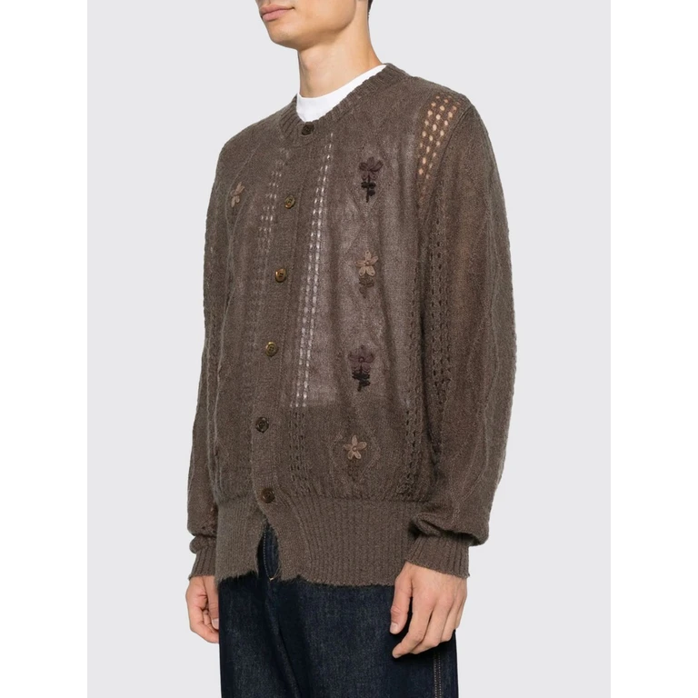 Embroidered Mohair and Wool Blend Cardigan with Button Closure (MGFW26CA0188377)