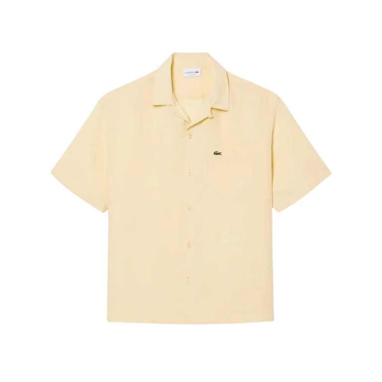 casual shirts man Lacoste - short sleeve shirt - beige