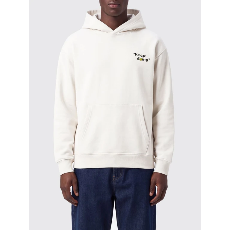 Relaxed Fit Cotton Hoodie with Kangaroo Pocket and Teddy Bear Print (F6BWUAHS044412)