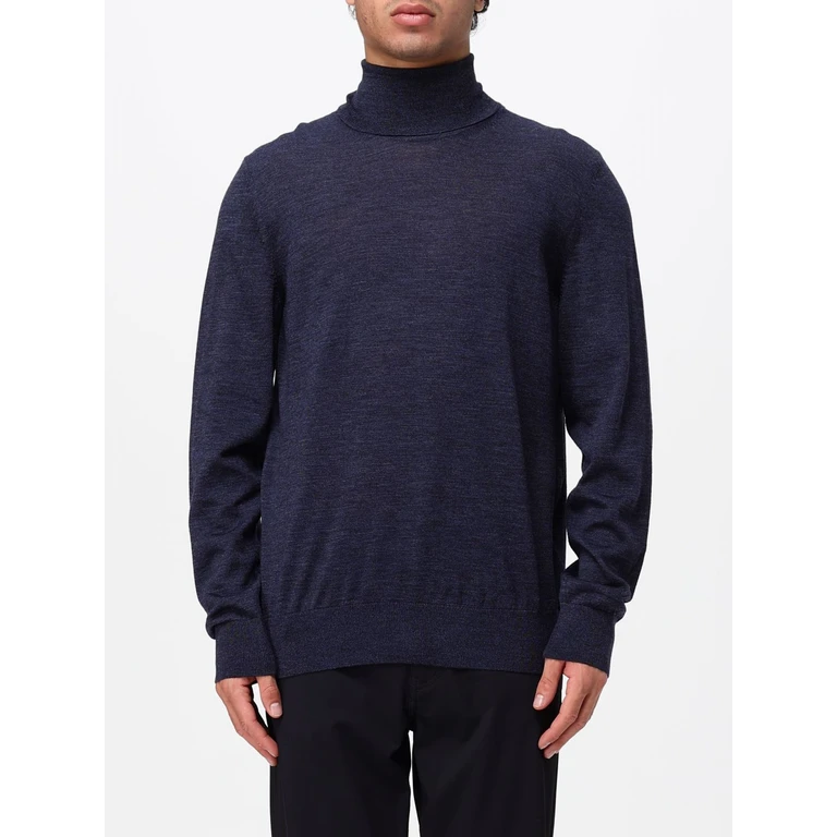 Virgin Wool Turtleneck Jumper with Ribbed Trims (50565517481)