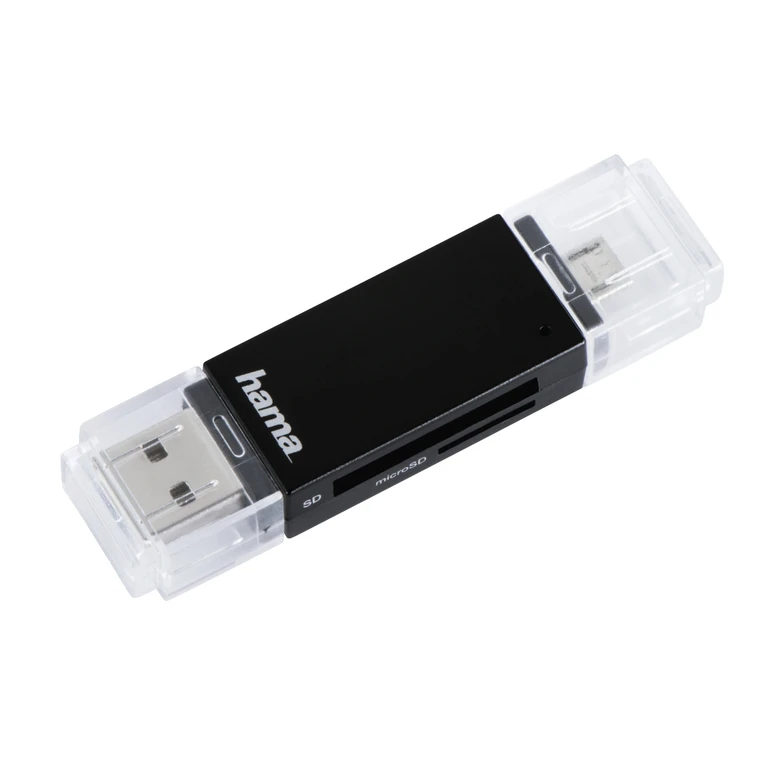 Basic USB 2.0 OTG Cardreader, SD/microSD, black