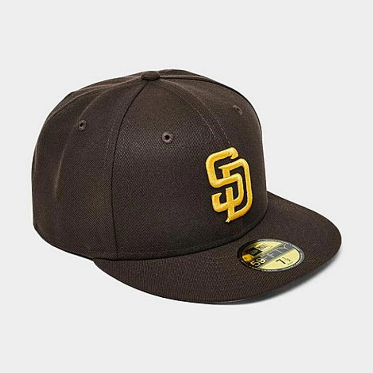 New Era San Diego Padres MLB 59FIFTY Fitted Hat in Brown/Yellow Size: 7 1/2