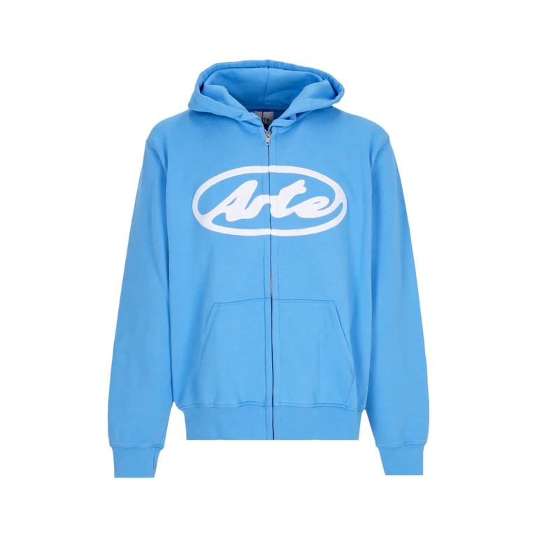 Lightweight Hoodie Zip Man Circle Logo Zip Hoodie Blue
