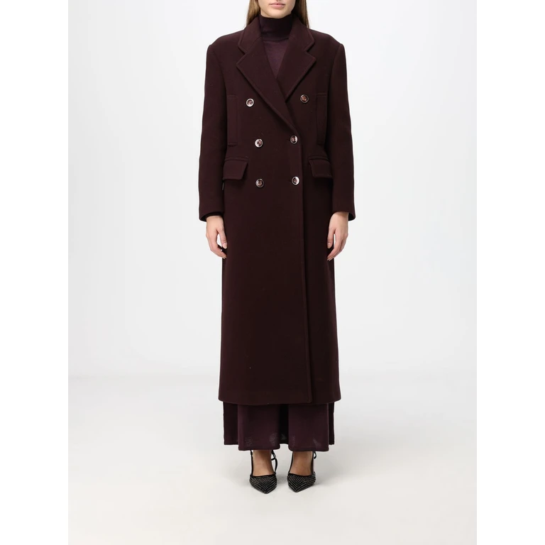 Double-Breasted Long Coat in Wool Blend with Classic Lapels (107487A3FGRR7)