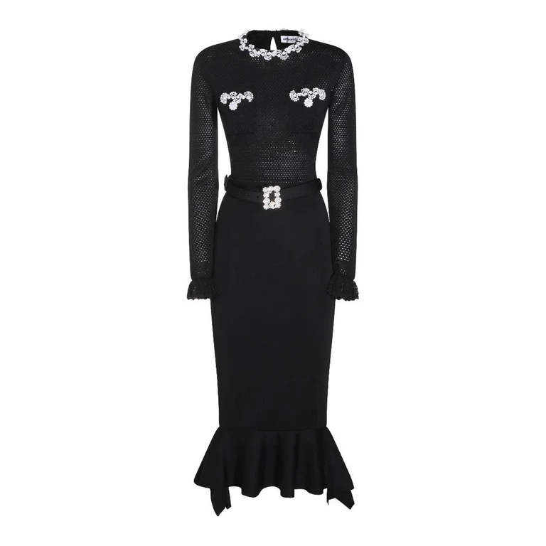 Self Portrait Robe Au Genou - Noir (AW26085MCBBLACK)