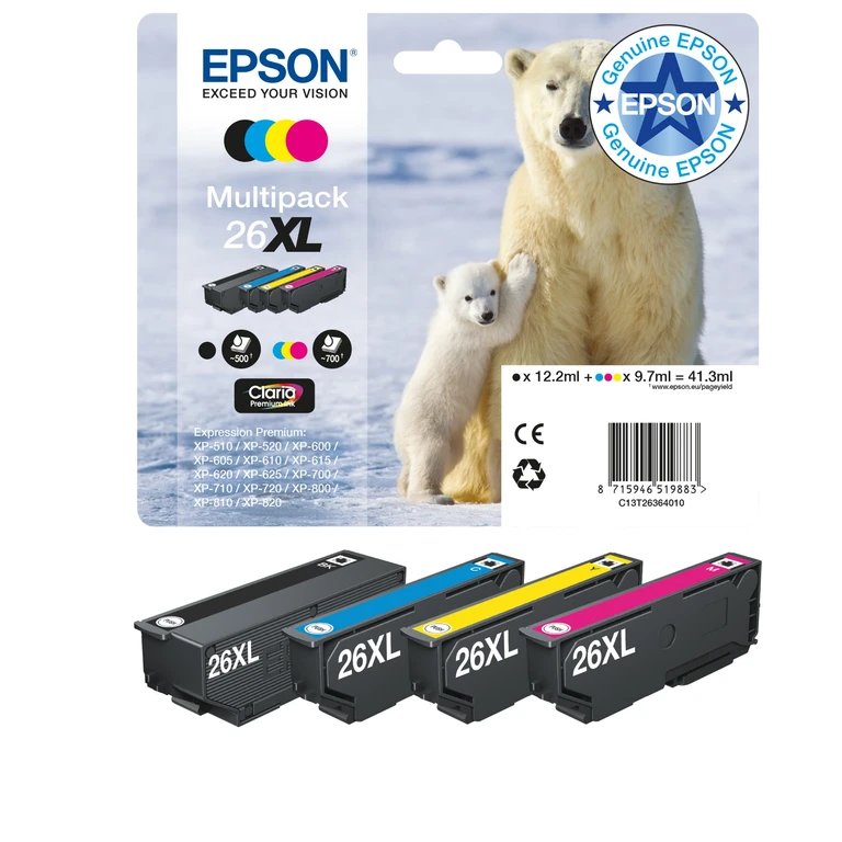 C13T26364010/26XL Ink cartridge multi pack Bk.C.M.Y high-capacit