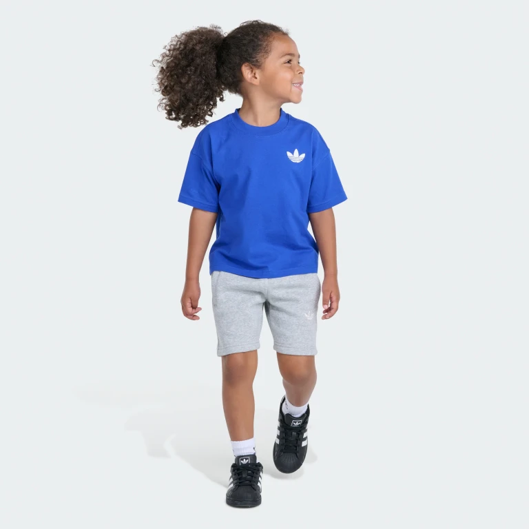 Kids' 2-Piece Short Sleeve 3-Stripe Life Tee & Fleece Shorts Set