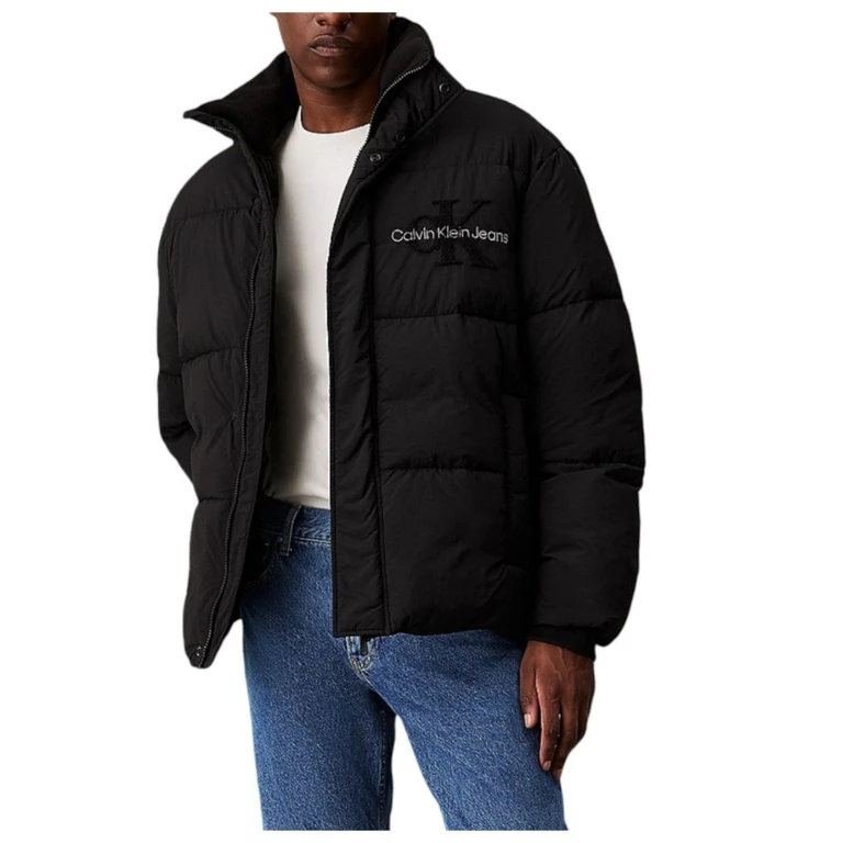 Mens Black Chenille Puffer Jacket