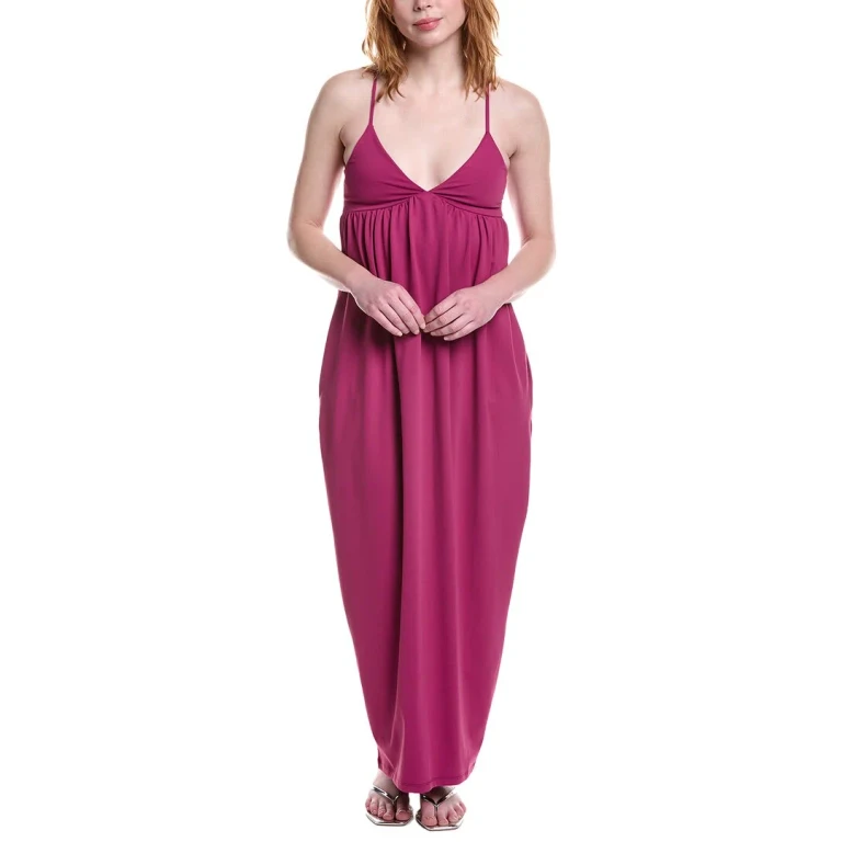 String Pleated Maxi Dress