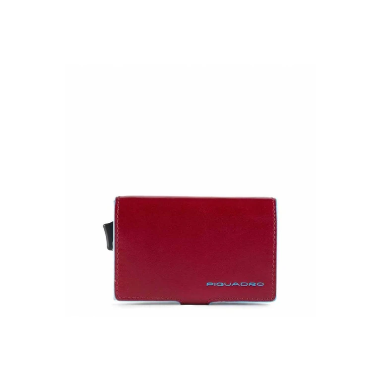 Card holder Piquadro Blue Square Red Leather - PP5472B2R-R