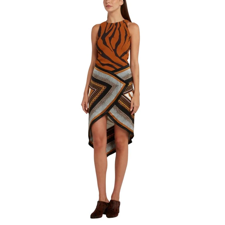 Zebra Effect Wrap Dress, Brand Size 42 ( US Size 8 )