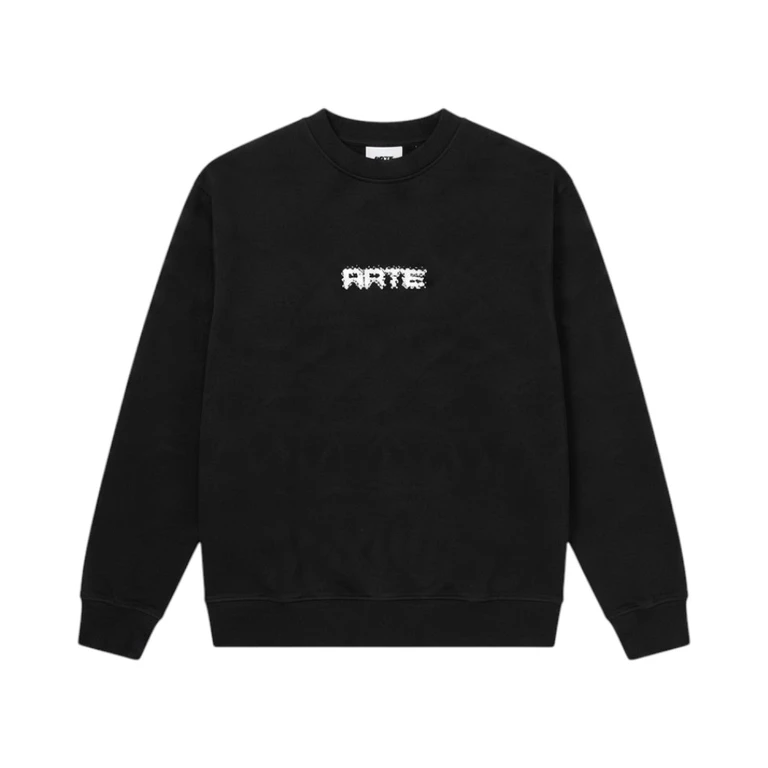 Felpa Nero con Logo Ricamato
