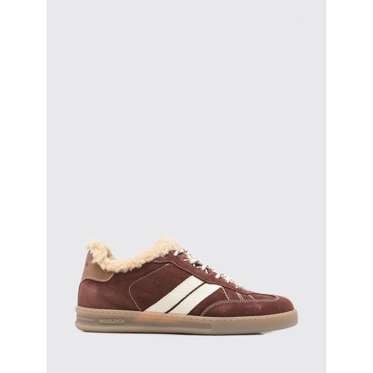 Bicolour Suede and Leather Low-Top Sneakers with Shearling Lining (WFW262514ASMEW)