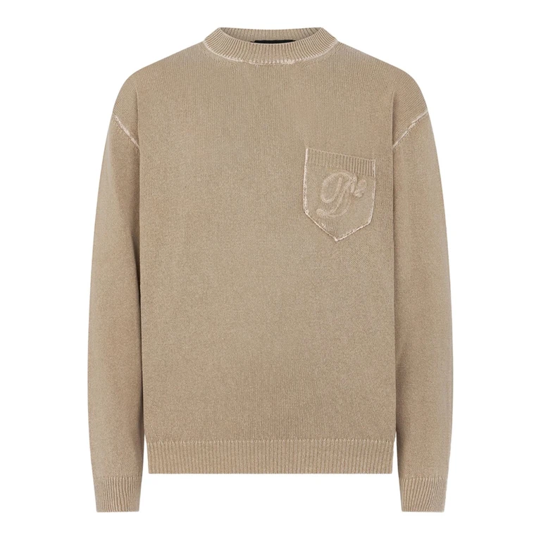 knit pocket man beige
