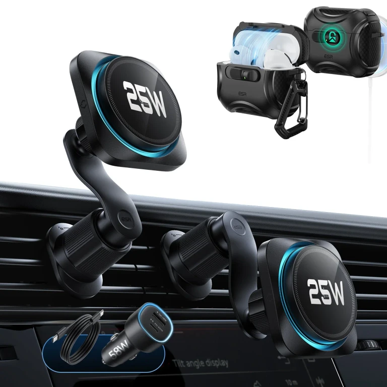 25W CryoBoost Magnetic Car Charger and AirPods Pro 3 FlickLock Case Bundle - Black - Black