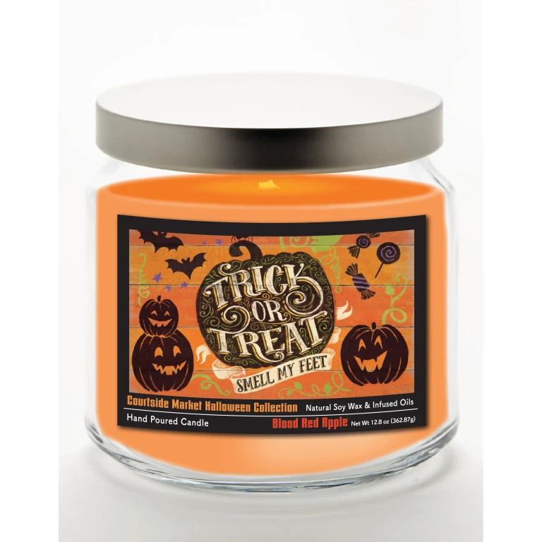 Fright Night V 12.8 Oz Candle Glass Jar with Brushed Silver Metal Lid
