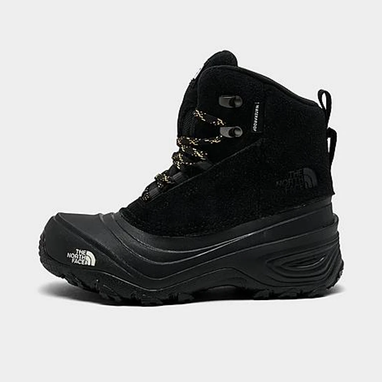 Big Kids Chilkat V Lace Waterproof Boots in TNF Black/TNF Black Size: 4.0