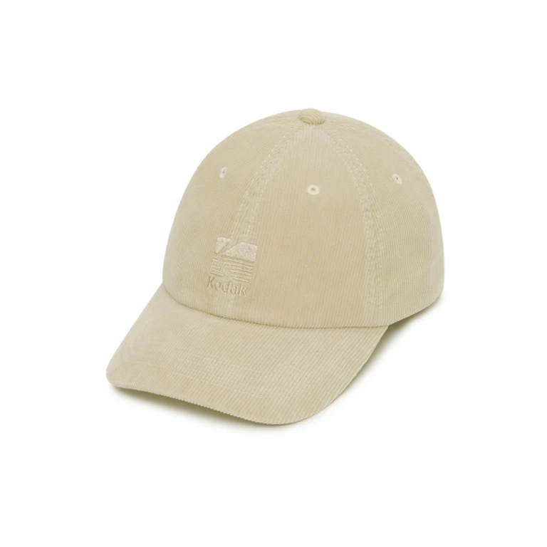 Washed Corduroy Logo Ball Cap Ivory