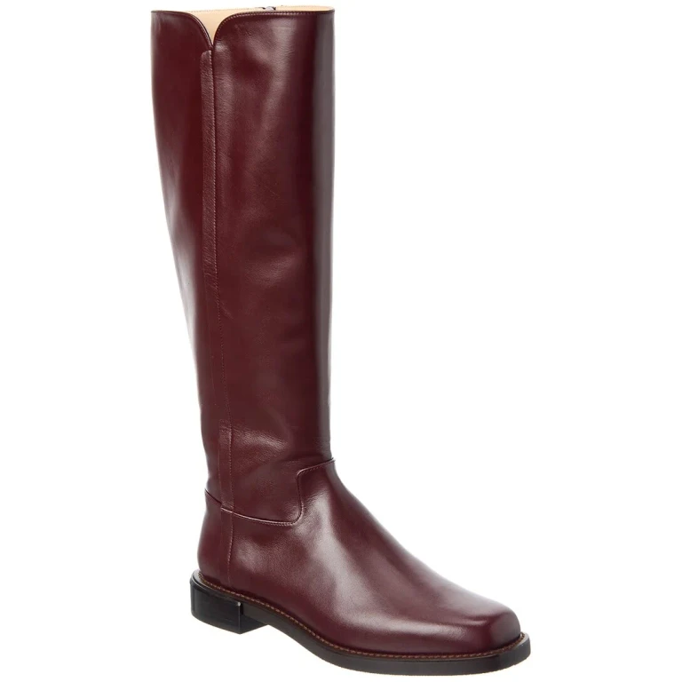 Leather Knee-High Riding Boot