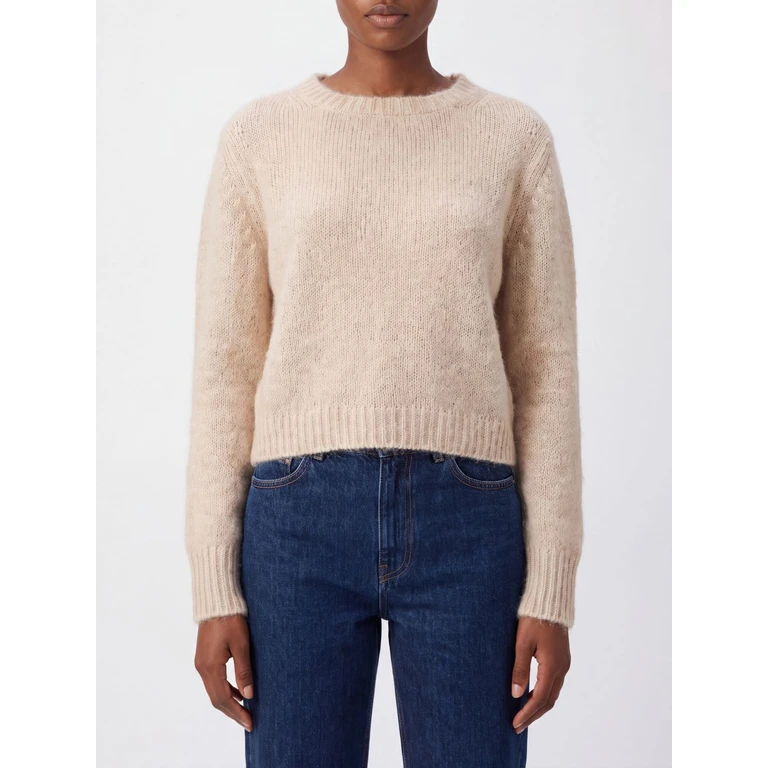 Crewneck Jumper in Cashmere and Silk with an Abstract Pattern (226WD1493CSGVHV00949)