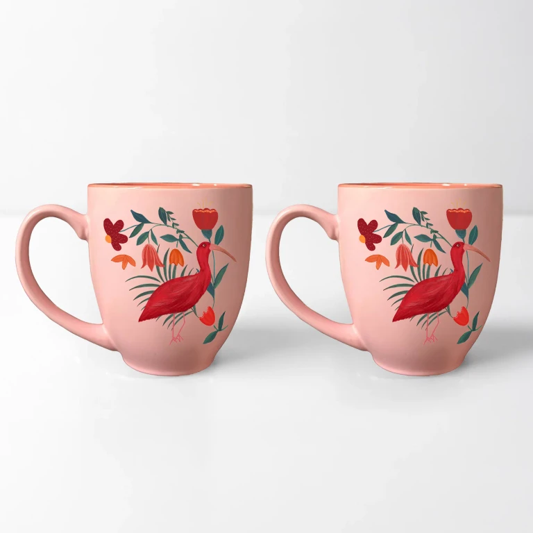 Tropical Bird - 2 Piece Ceramic Mug Set