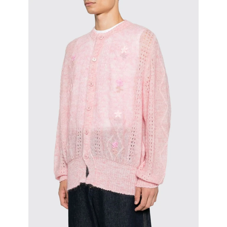 Embroidered Mohair and Wool Blend Cardigan with Button Closure (MGFW26CA0188375)