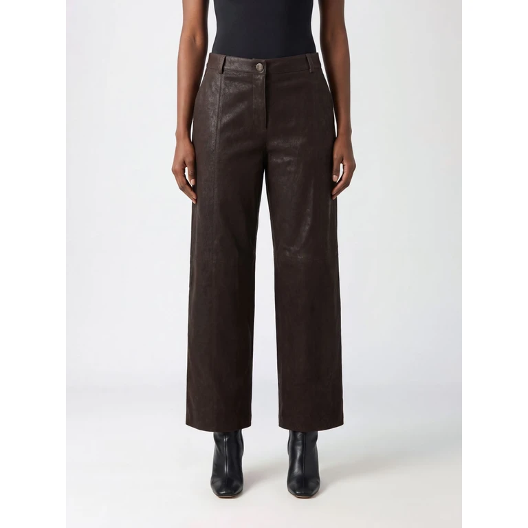 High-Waisted Straight-Leg Trousers in Viscose Blend with Belt Loops (107710A3MDM04)