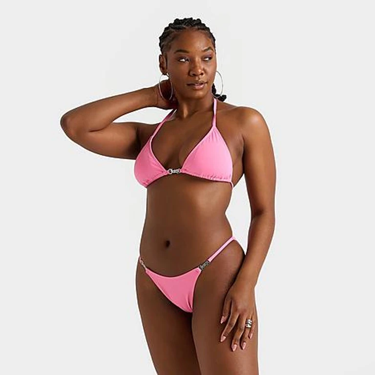 Women's Terry Triangle Jewel Bikini Top in Hot Hot Size: XS