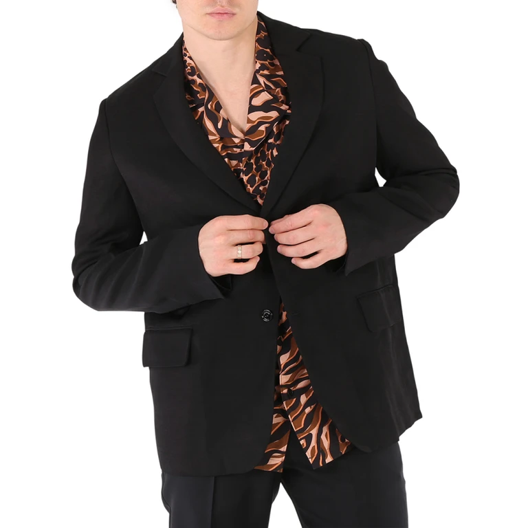 Mens Black Deconstructed Jacket