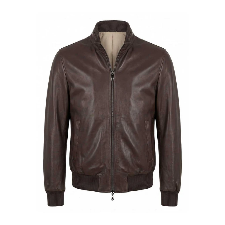 Blouson En Cuir - Marron Foncé (BRASS582050028)