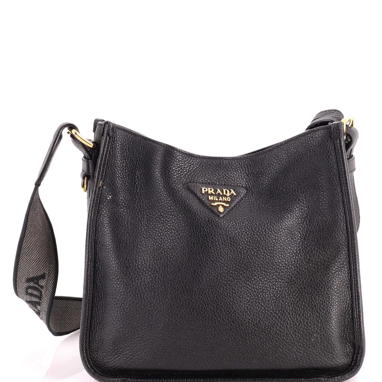 Logo Strap Crossbody Bag Vitello Daino Medium
