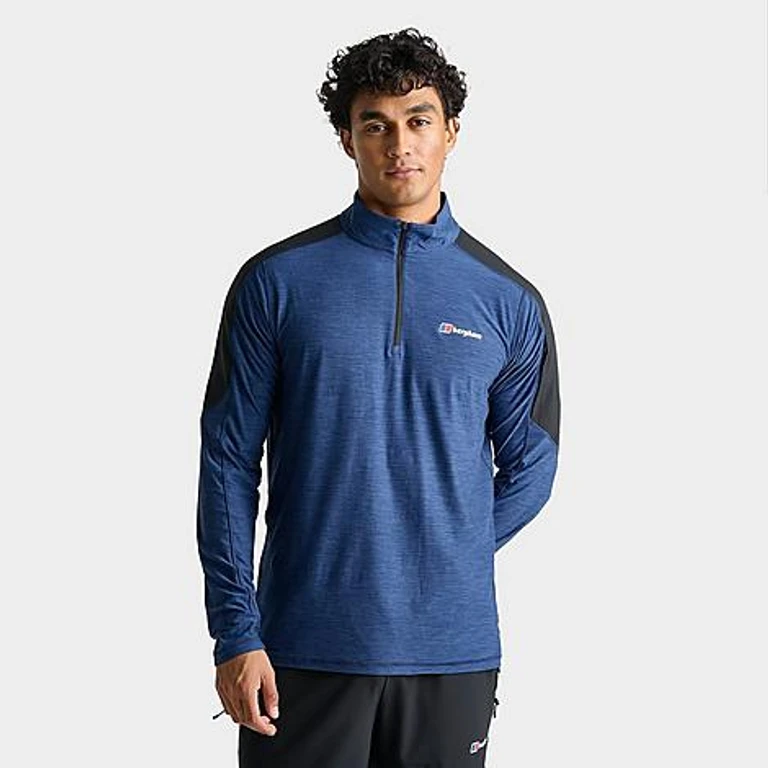 BERGHAUS Men's Farndale+ Tech Half-Zip Top in Hale Navy/Jet Black