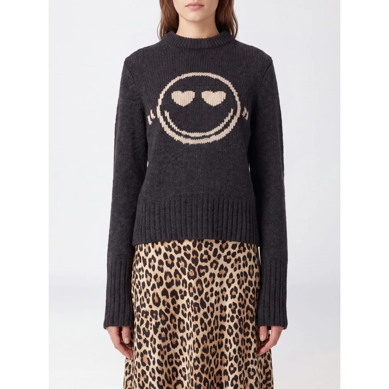 Jacquard Merino Wool Crewneck Jumper with Abstract Pattern (KWSW03112023)