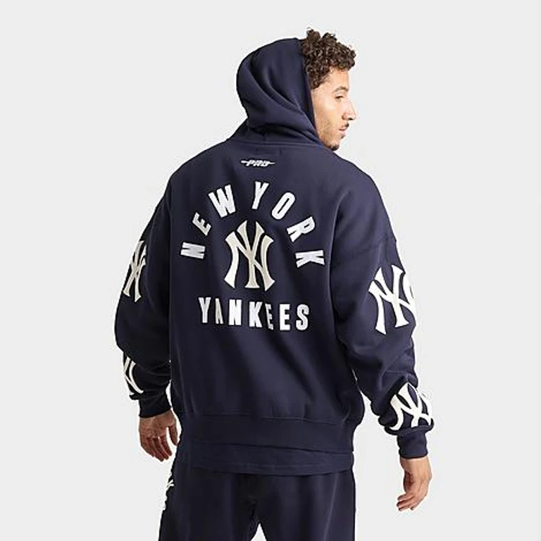 Men's New York Yankees MLB First Team Fleece Pullover Hoodie in Midnight Size: Small