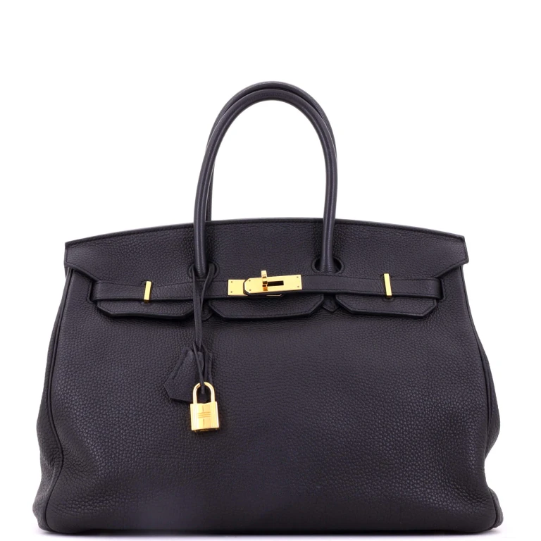 Birkin Handbag Noir Togo with Gold Hardware 35