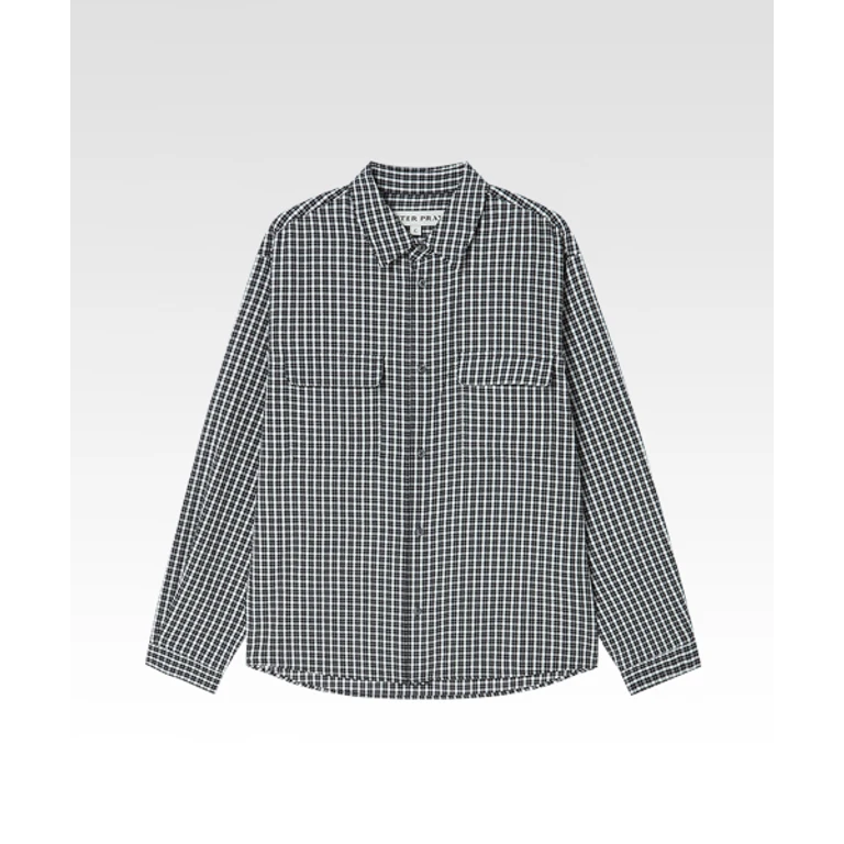 Gingham Check Nested Pocket Shirt Black