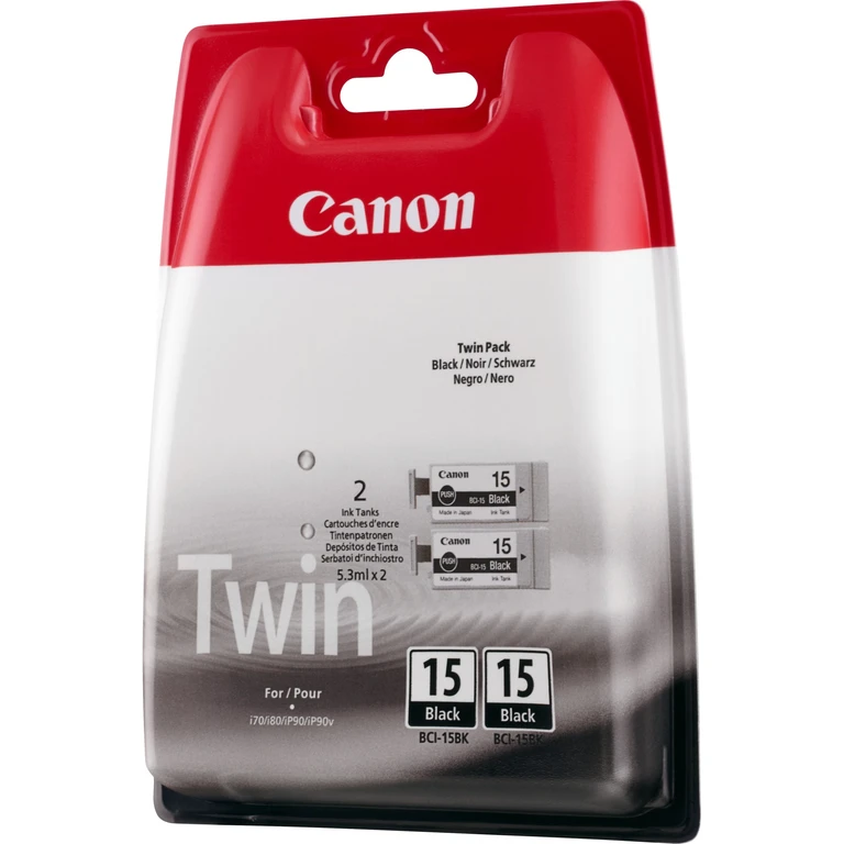 8190A002/BCI-15BK Ink cartridge black twin pack. 2x80 pages/5% 5