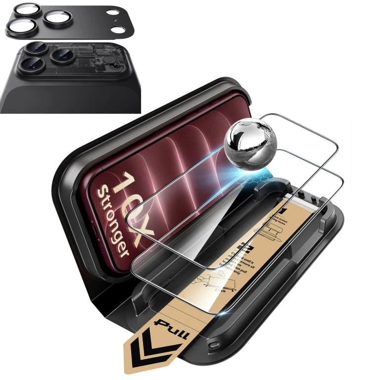 iPhone 18 Pro Max Bundle Armorite® Pro Screen Protector and Camera Lens Protector (Full Coverage) - Black - Black