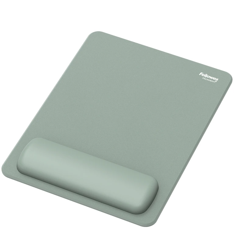 Fellowes Breyta XL Mouse Mat Wrist Rest XL Mouse Pad Wrist Support with Antibacterial Protection Ergonomic Mouse Mat Sage